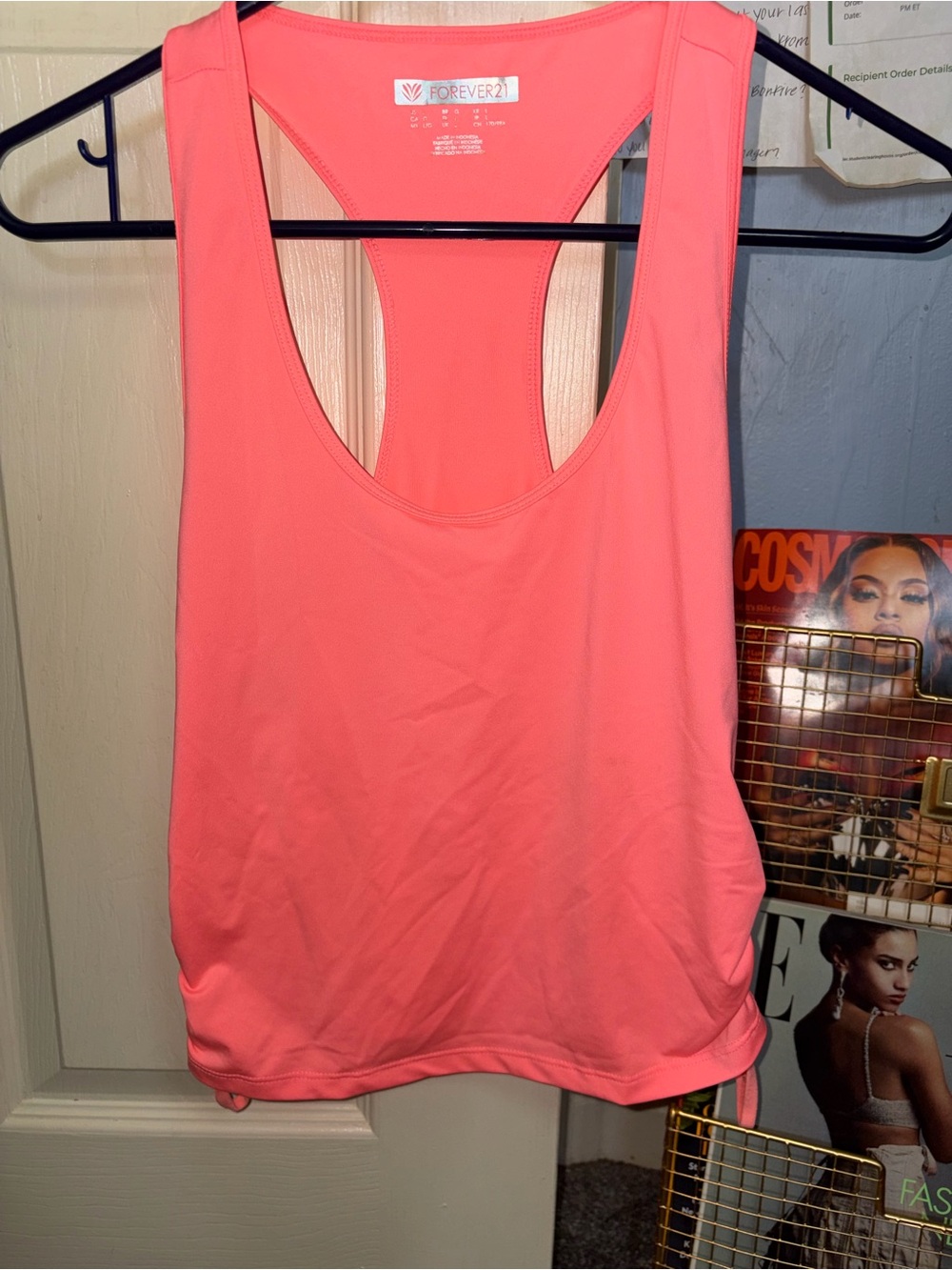 Forever 21 Neon Coral Racerback Tank Top